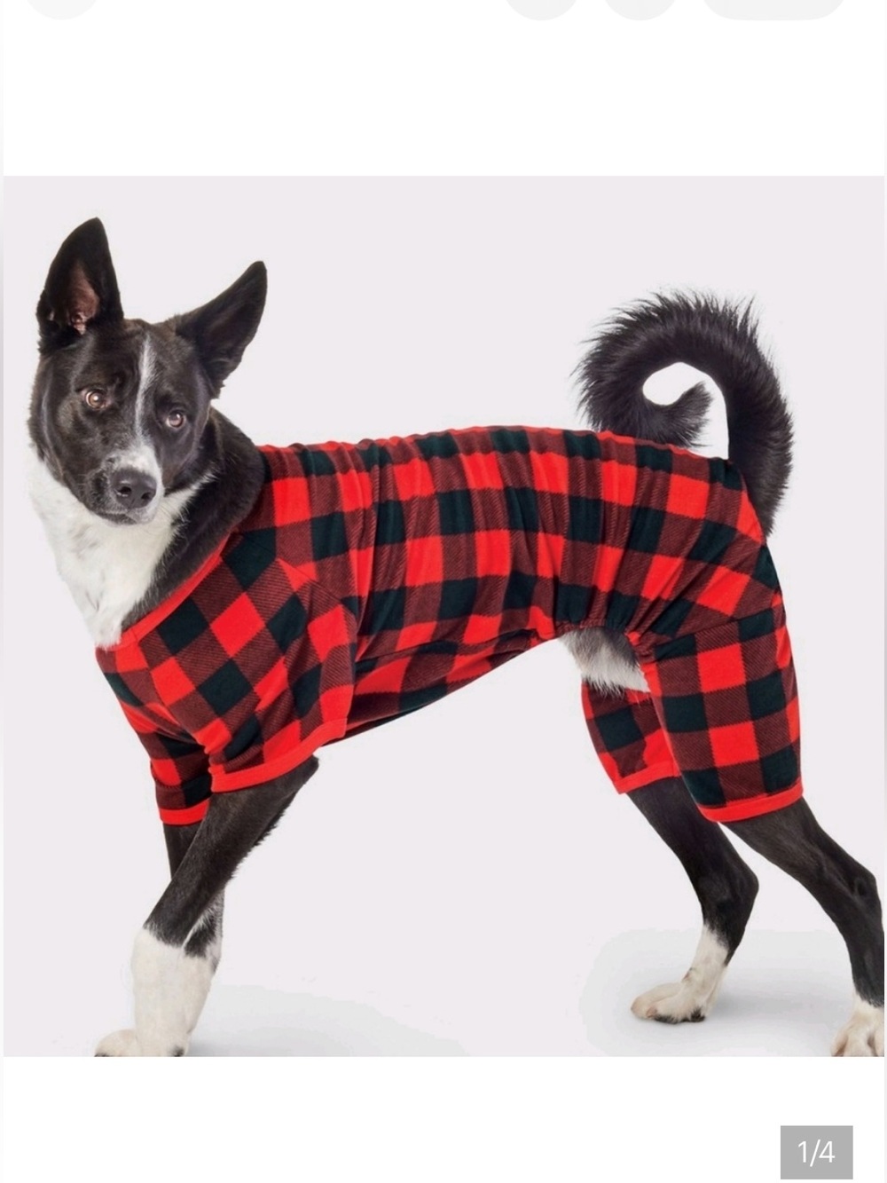 NWT Wondershop Target Medium Red Black Buffalo Plaid Pet Pajamas Dog Christmas